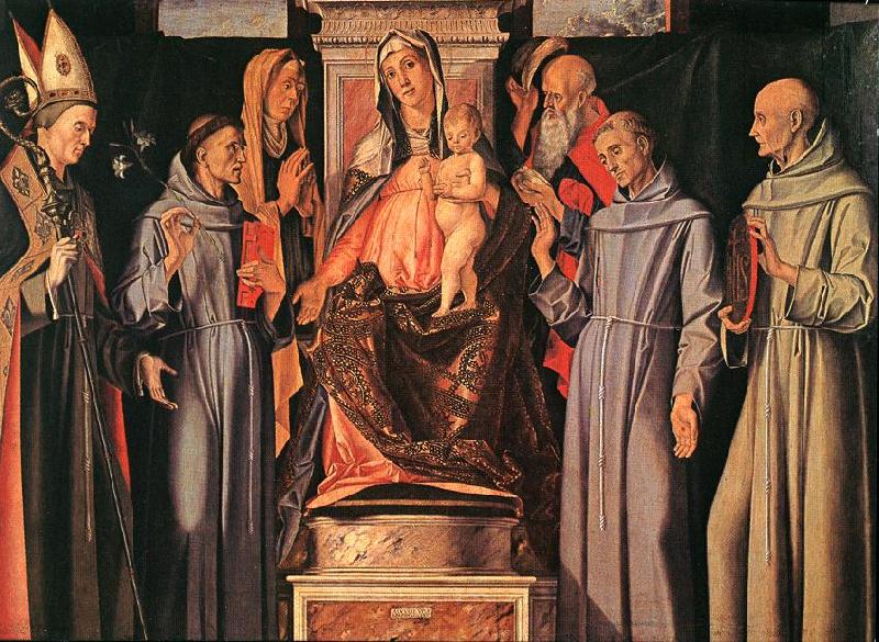 VIVARINI, family of painters Holy Family (Sacra Conversazione) ewt France oil painting art